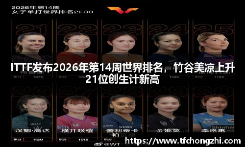 ITTF发布2026年第14周世界排名，竹谷美凉上升21位创生计新高